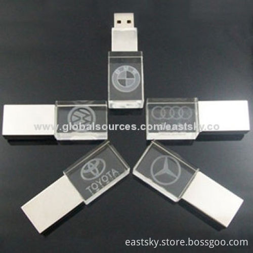 Crystal USB flash drive, attractive and elegant crystal design, with 64MB to 32GB capacity